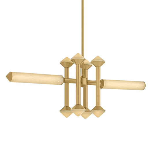 Corbett Hydra 10 Light Linear, Vintage Brass/Champagne Opal Seeded - 565-10-VB