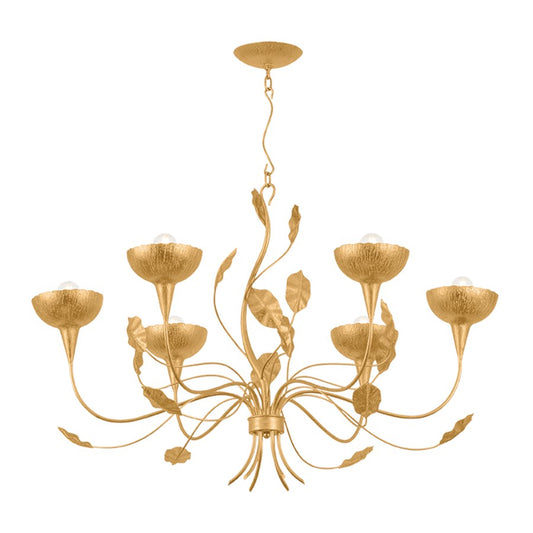 Corbett Lighting Innsbruck 6 Light Chandelier, Vintage Gold Leaf - 566-38-VGL