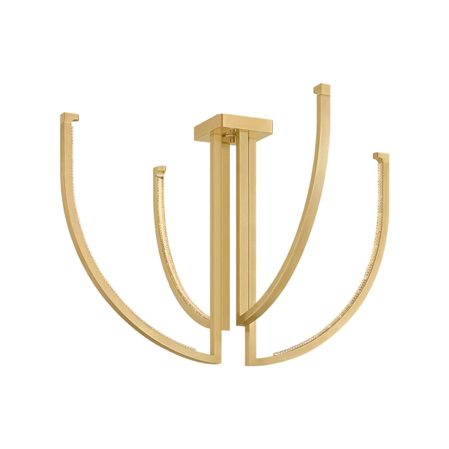 Corbett Lighting Frankfurt 4 Light 36" Chandelier, Brass/Piastre - 567-36-VB