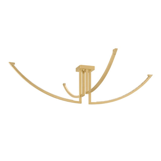 Corbett Lighting Frankfurt 4 Light 60" Semi Flush, Brass/Piastre - 567-60-VB