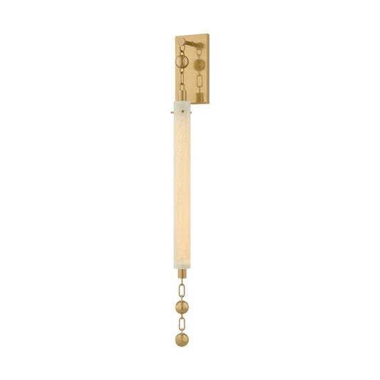 Corbett Parigi 1 Light Wall Sconce, Vintage Brass/Clear Cloud Seeded - 568-01-VB