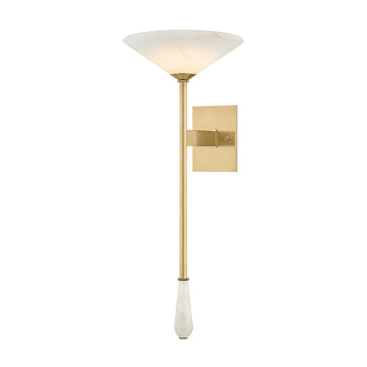 Corbett Lausanne 1 Light Wall Sconce, Vintage Brass/Alabaster - 569-01-VB