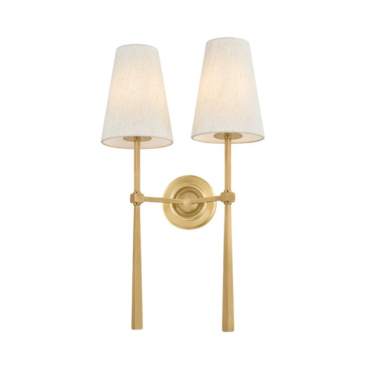 Corbett Lighting Cadiz 2 Light Wall Sconce, Vintage Brass/Raw Silk - 570-02-VB