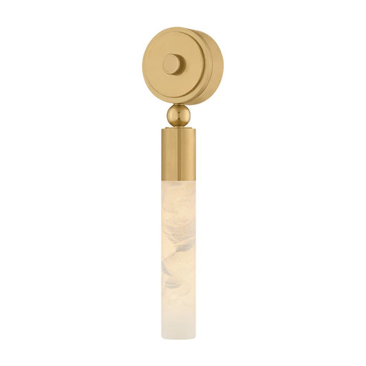 Corbett Augustin 1 Light Wall Sconce, Vintage Brass/Alabaster - 572-01-VB