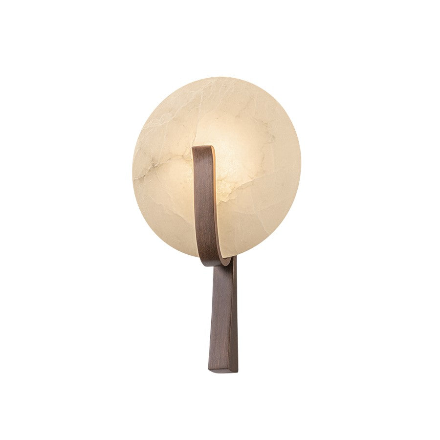 Corbett Lighting Thira 1 Light Wall Sconce, Bronze Leaf/Alabaster - 574-01-BRL