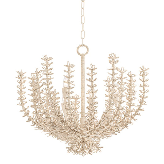 Corbett Pedrillo 6 Light Chandelier, Cream Plaster/Coco Beads - 575-30-CP