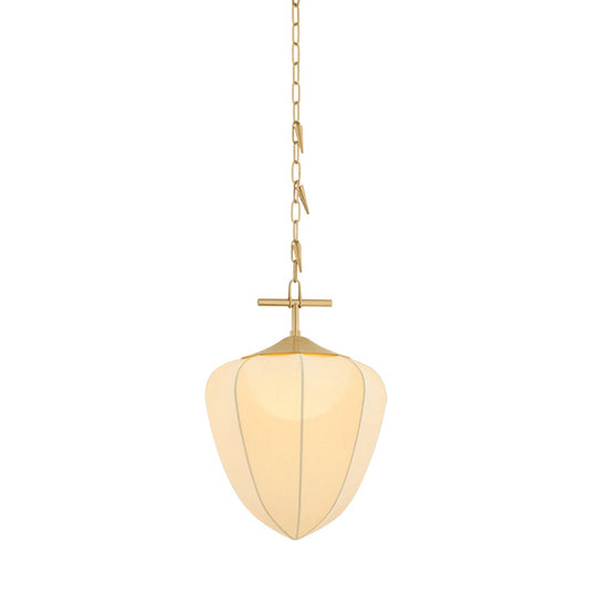 Corbett Lighting Hoshi 1 Light 15" Pendant, Vintage Brass/Silk - 580-15-VB