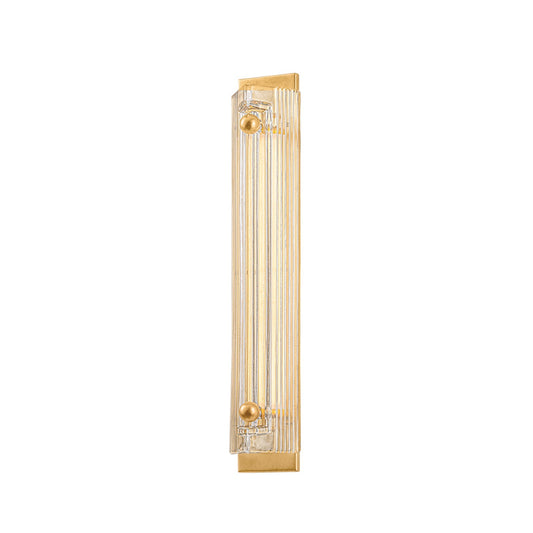 Corbett Lighting Konstanze 27in 1-Light Wall Sconce | Art Deco Vintage Gold Leaf and Clear Piastra Glass | Bathroom & Vanity Light | Model 584-01-VGL