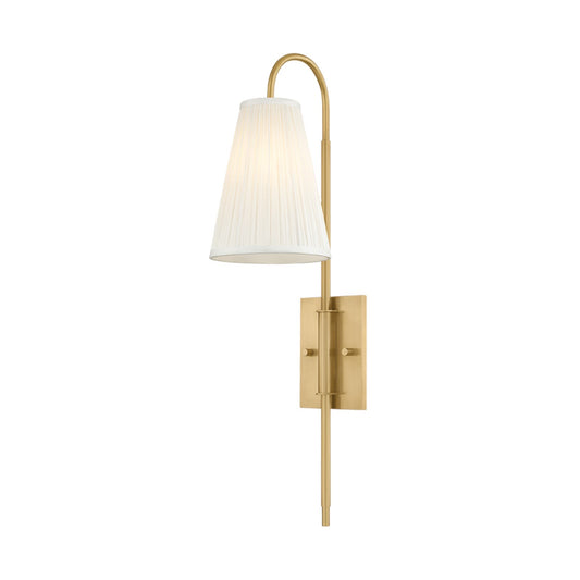 Corbett Lighting Limoges 24in 1-Light Wall Sconce | Art Nouveau Vintage Brass and Silk | Bedroom & Bathroom Vanity Light | Model 585-01-VB