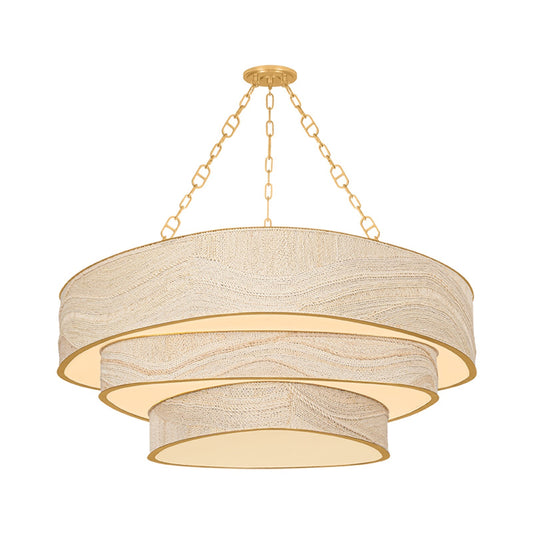 Corbett Lighting Kiso 48in 12-Light Chandelier | Natural Vintage Gold Leaf and Abaca Rope | Dining Room & Foyer | 51.5 x 19 in | Model 587-48-VGL
