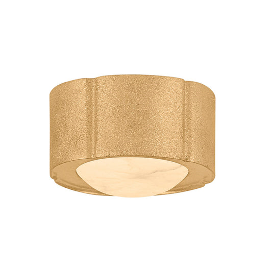 Corbett Lighting Teka 6in 1-Light Flush Mount | Natural Vintage Gold Leaf and Alabaster | Hallway & Bathroom | 6 x 3.75 in | Model 588-06-VGL