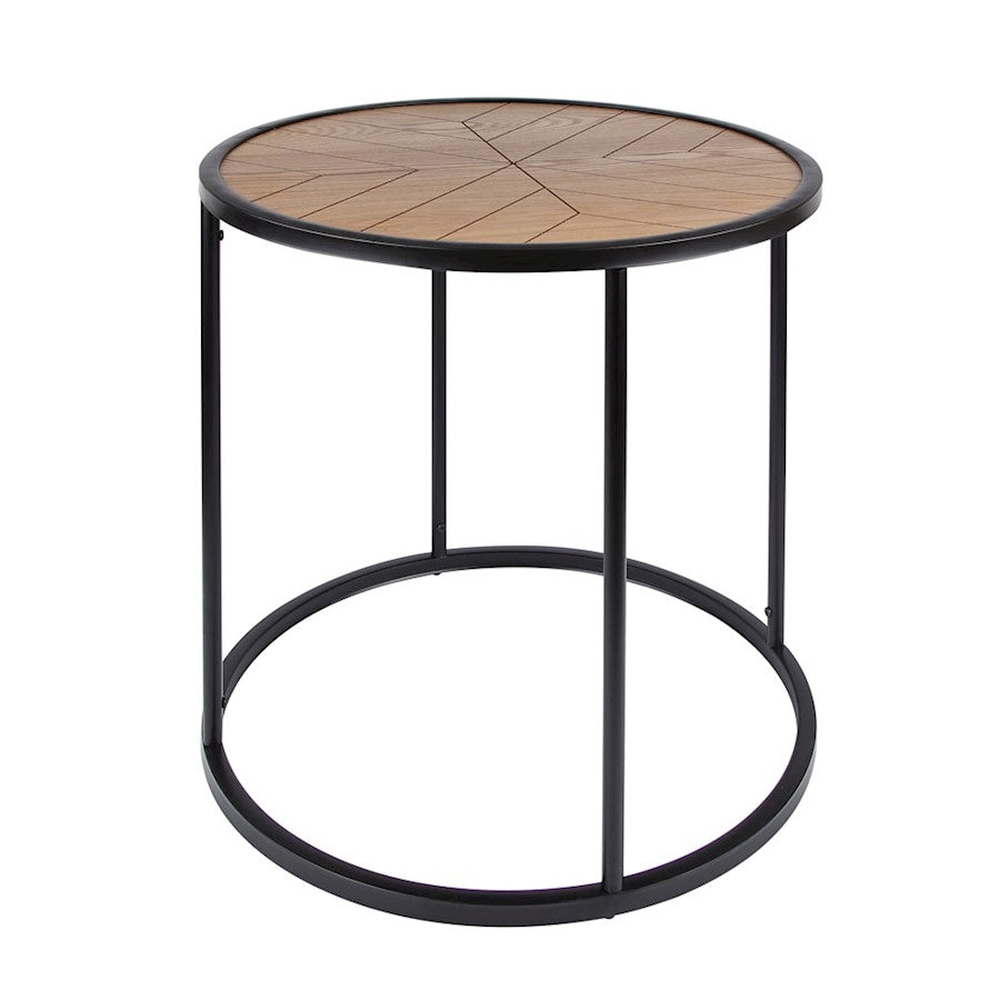 Canarm Birkett 24in Square Coffee Table | Brown/Black Metal & Wood | Living Room Centerpiece | 24 x 24 x 24 in | Model 203600-01