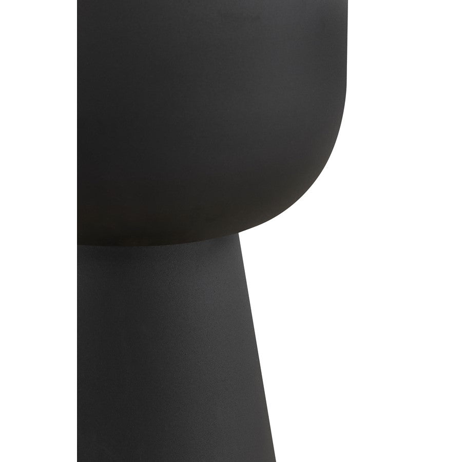 Canarm Nila 14in Round Side Table | Black Iron and White Marble Top | Living Room & Bedroom Accent | 14 x 14 x 22 in | Model 22ST157