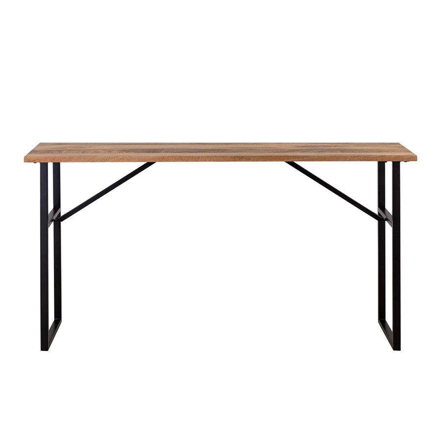 Canarm Deven 60in Console Table | Natural Wood Top and Black Iron Frame | Hallway & Entryway Accent | 60 x 15.5 x 32.5 in | Model 9000M