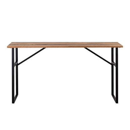 Canarm Deven 60in Console Table | Natural Wood Top and Black Iron Frame | Hallway & Entryway Accent | 60 x 15.5 x 32.5 in | Model 9000M