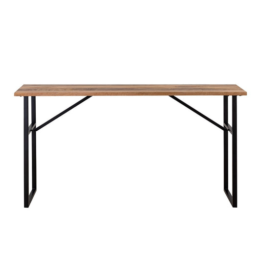 Canarm Deven 60in Console Table | Natural Wood Top and Black Iron Frame | Hallway & Entryway Accent | 60 x 15.5 x 32.5 in | Model 9000M