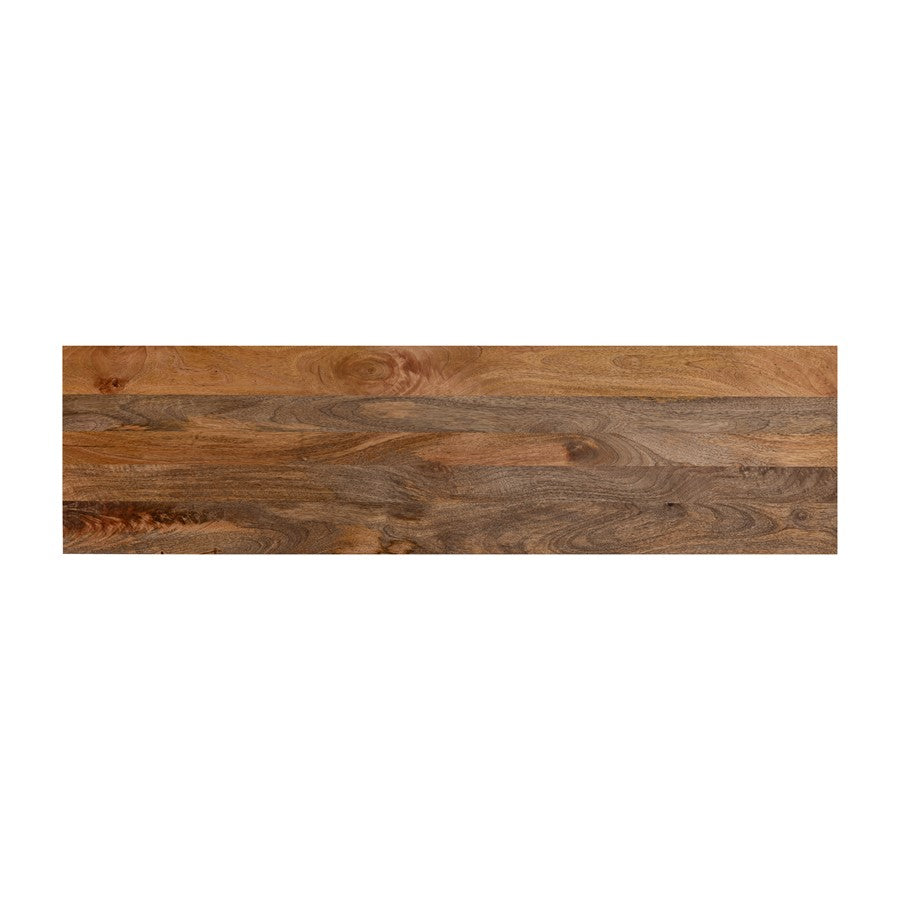 Canarm Deven 60in Console Table | Natural Wood Top and Black Iron Frame | Hallway & Entryway Accent | 60 x 15.5 x 32.5 in | Model 9000M