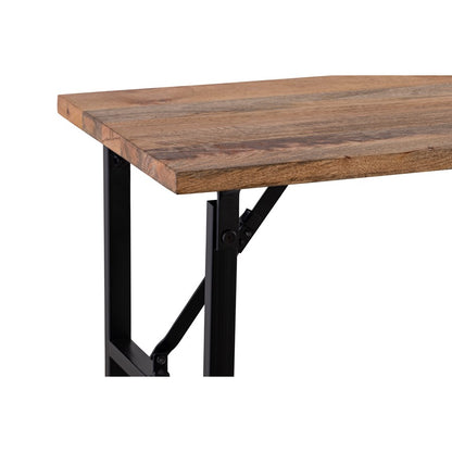 Canarm Deven 60in Console Table | Natural Wood Top and Black Iron Frame | Hallway & Entryway Accent | 60 x 15.5 x 32.5 in | Model 9000M