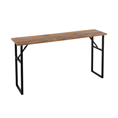 Canarm Deven 60in Console Table | Natural Wood Top and Black Iron Frame | Hallway & Entryway Accent | 60 x 15.5 x 32.5 in | Model 9000M