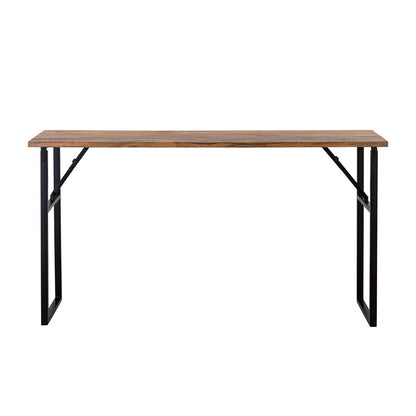 Canarm Deven 60in Console Table | Natural Wood Top and Black Iron Frame | Hallway & Entryway Accent | 60 x 15.5 x 32.5 in | Model 9000M