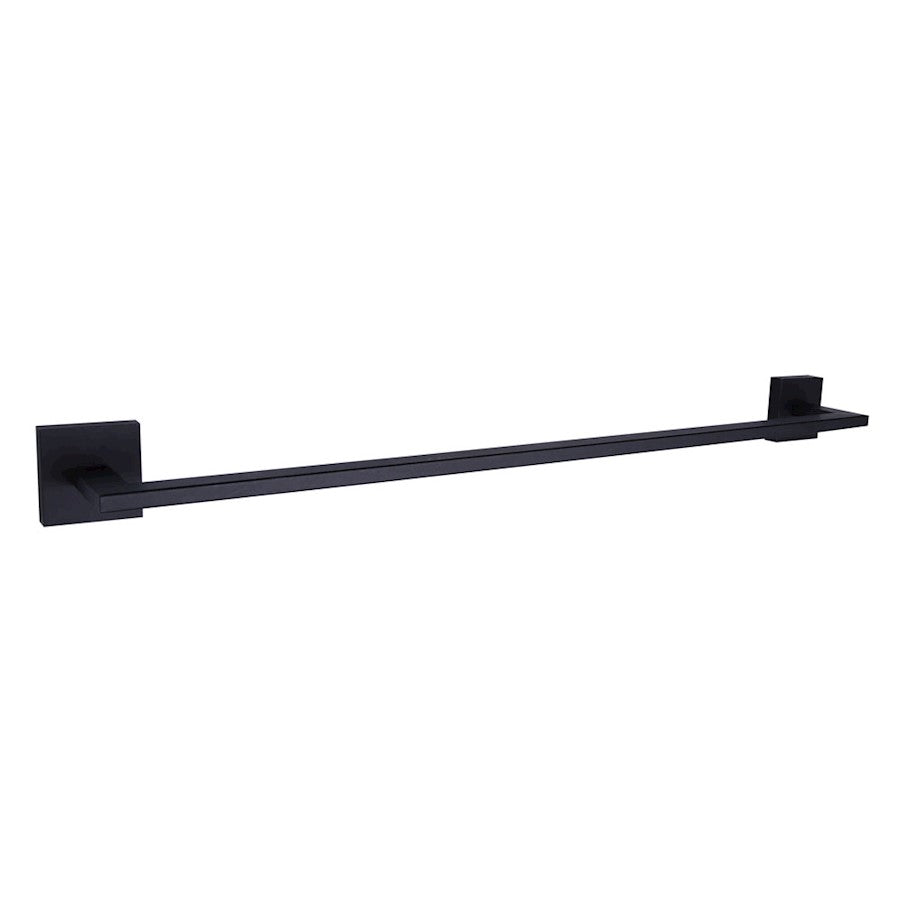 Canarm Bishop 24in Towel Bar | Matte Black Metal | Bathroom & Spa Towel Rack | 24 x 3 x 2 in | Model BA101A24BK