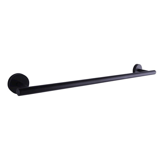 Canarm Cain 24in Towel Bar | Matte Black Aluminum | Bathroom & Powder Room Towel Rack | 24 x 3 x 2 in | Model BA103A24BK