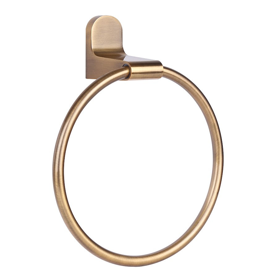 Canarm Lyla 6.75in Towel Ring | Gold Metal Finish | Bathroom & Powder Room Towel Holder | 8in H | Model BA105A06GD