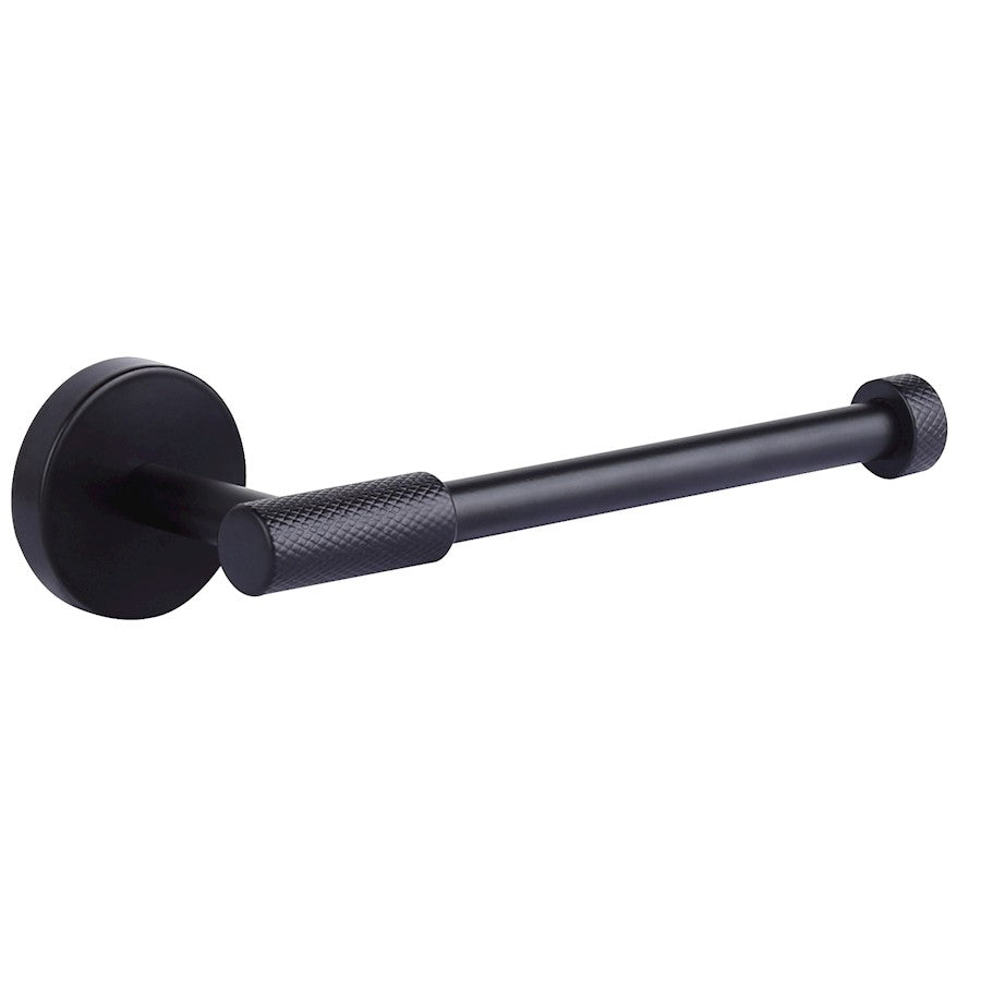 Canarm Varen Matte Black Metal Toilet Paper Holder | Wall Mounted Bathroom Tissue Holder | 7.5 in W | Model BA108A07BK