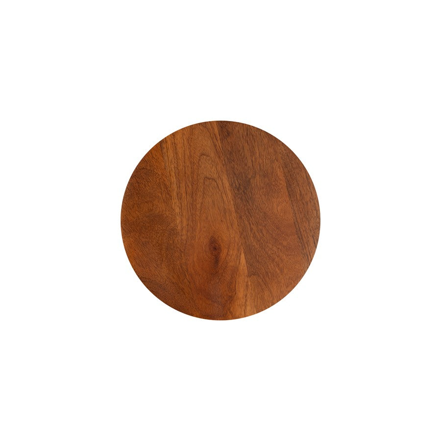 Canarm Charlie 12in Round Accent Table | Mango Wood with Angled Legs | Living Room & Bedroom Side Table | 12 x 12 x 20 in | Model BAC-AST014
