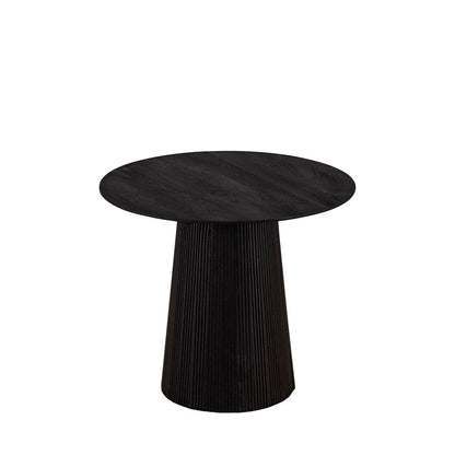 Canarm Madhy 22in Square Side Table | Black Ribbed Mango Wood | Living Room & Bedroom Accent | 22 x 22 x 20 in | Model BAC-SW4758BLK
