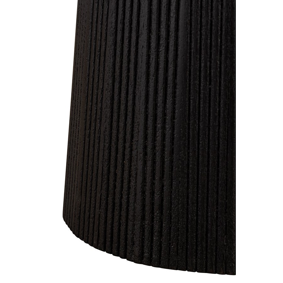Canarm Madhy 22in Square Side Table | Black Ribbed Mango Wood | Living Room & Bedroom Accent | 22 x 22 x 20 in | Model BAC-SW4758BLK