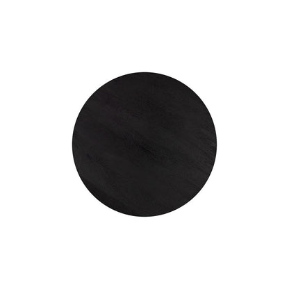 Canarm Madhy 22in Square Side Table | Black Ribbed Mango Wood | Living Room & Bedroom Accent | 22 x 22 x 20 in | Model BAC-SW4758BLK