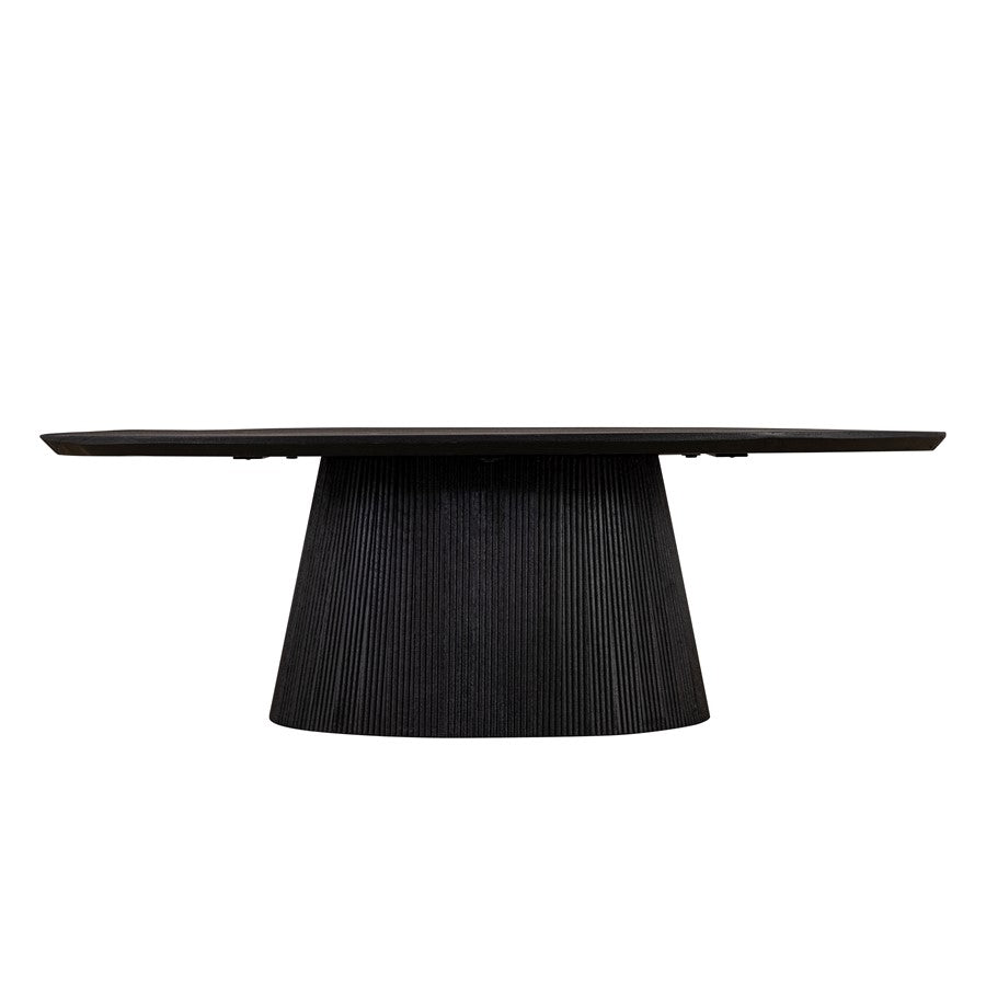 Canarm Madhy 48in Rectangular Coffee Table | Black Fluted Mango Wood | Living Room & Office Centerpiece | 48 x 24 x 16 in | Model BAC-SW4759BLK