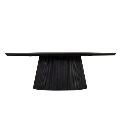 Canarm Madhy 48in Rectangular Coffee Table | Black Fluted Mango Wood | Living Room & Office Centerpiece | 48 x 24 x 16 in | Model BAC-SW4759BLK