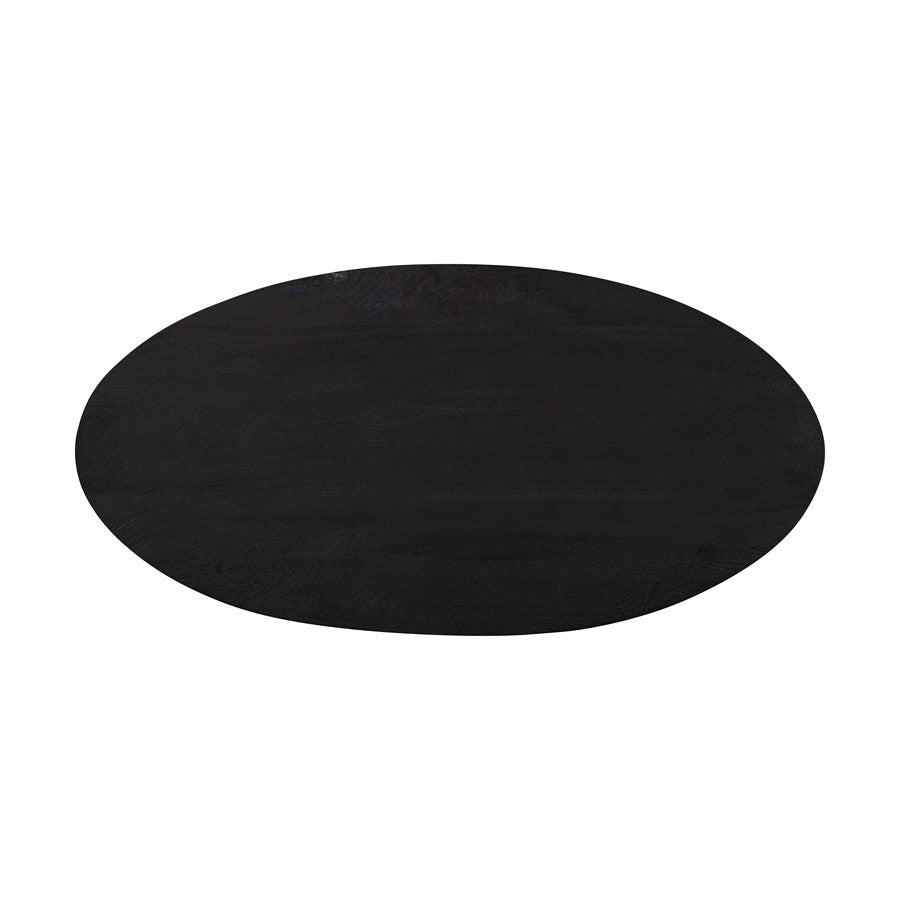 Canarm Madhy 48in Rectangular Coffee Table | Black Fluted Mango Wood | Living Room & Office Centerpiece | 48 x 24 x 16 in | Model BAC-SW4759BLK