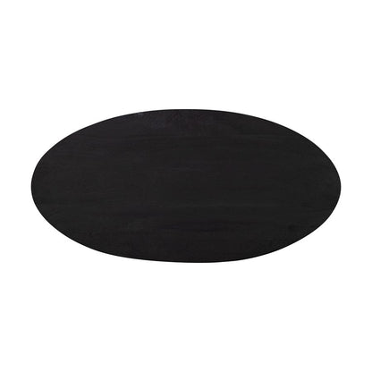 Canarm Madhy 48in Rectangular Coffee Table | Black Fluted Mango Wood | Living Room & Office Centerpiece | 48 x 24 x 16 in | Model BAC-SW4759BLK
