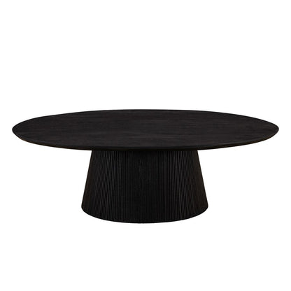 Canarm Madhy 48in Rectangular Coffee Table | Black Fluted Mango Wood | Living Room & Office Centerpiece | 48 x 24 x 16 in | Model BAC-SW4759BLK