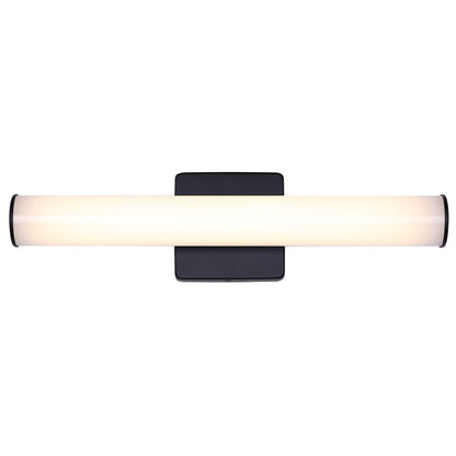 Canarm Osten 18in 1-Light Vanity Light | Modern Matte Black Aluminum & Iron | Bathroom & Powder Room | 18 x 4.72 x 2.5 in | Model BL-02B-18-BK-C