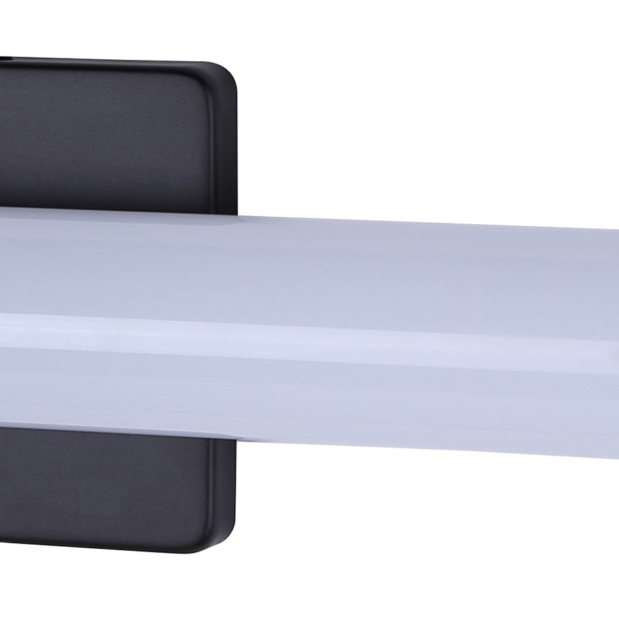 Canarm Osten 24in 1-Light LED Vanity | Modern Black and PC Lens | Bathroom & Powder Room | 24 x 4 x 2 in | Model BL-02B-24-BK-C