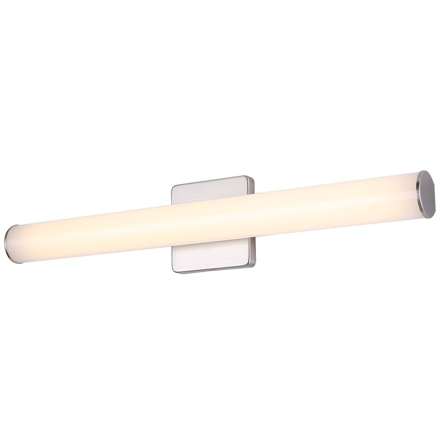 Canarm Osten 24in 1-Light LED Vanity | Modern Brushed Nickel and PC Lens | Bathroom & Powder Room | 24 x 4 x 2 in | Model BL-02B-24-BN-C