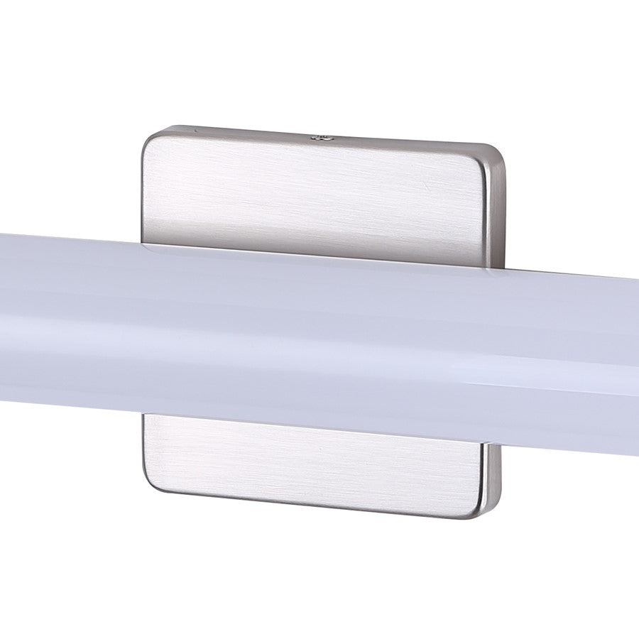 Canarm Osten 24in 1-Light LED Vanity | Modern Brushed Nickel and PC Lens | Bathroom & Powder Room | 24 x 4 x 2 in | Model BL-02B-24-BN-C