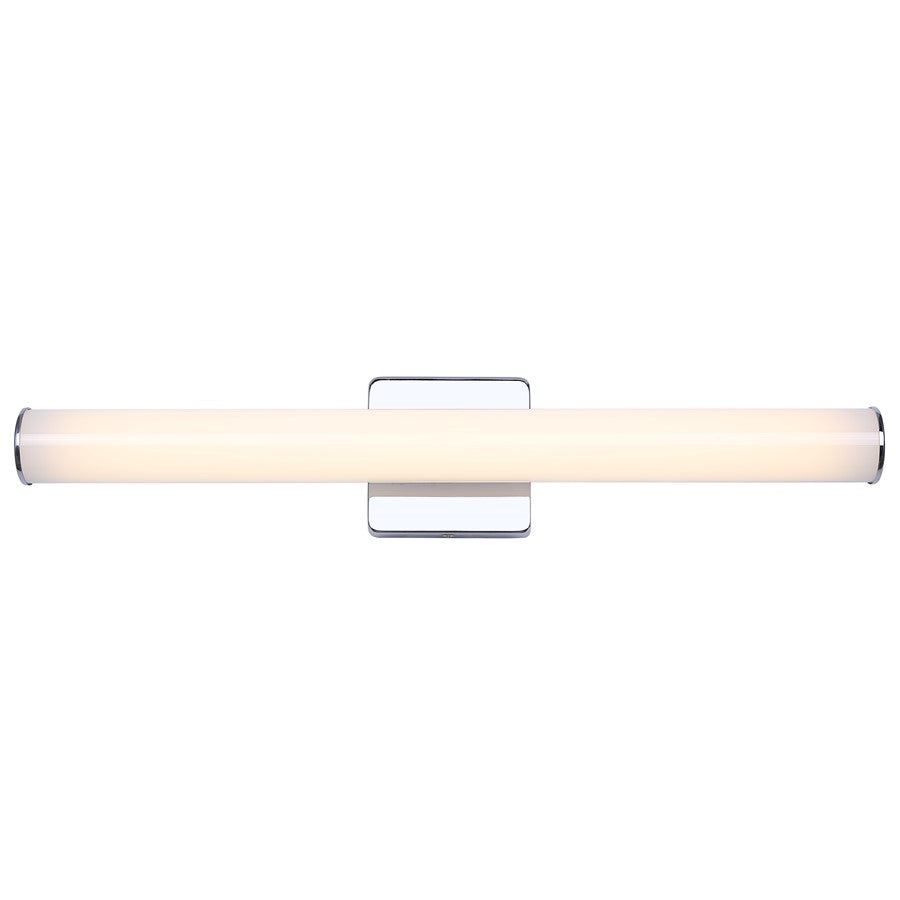 Canarm Osten 24in 1-Light LED Vanity | Modern Chrome and PC Lens | Bathroom & Powder Room | 24 x 4 x 2 in | Model BL-02B-24-CH-C