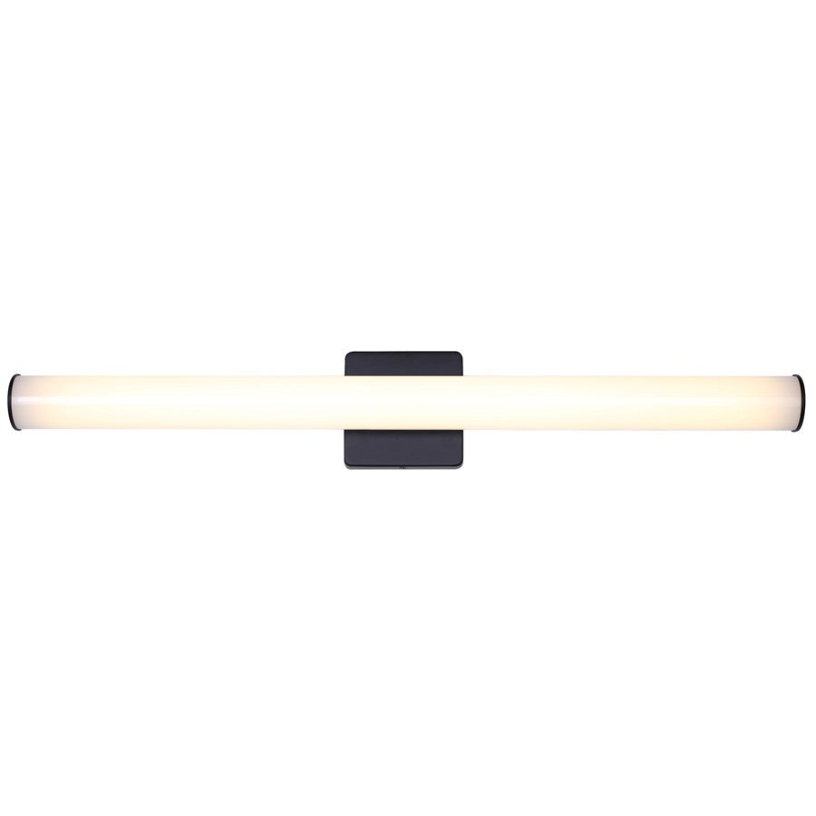 Canarm Osten 30in 1-Light Vanity | Modern Matte Black Aluminum & Iron | Bathroom & Powder Room | 30 x 4 x 2 in, Dimmable LED | Model BL-02B-30-BK-C