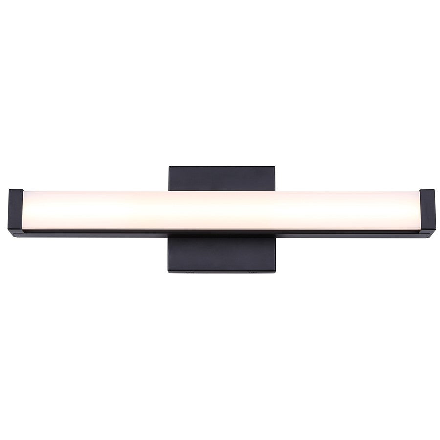 Canarm Jonah 18in 1-Light LED Vanity Light | Modern Matte Black Aluminum | Bathroom & Powder Room | 18 x 4.72 x 2.5 in | Model BL-30B-18-BK-C