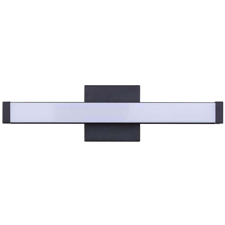 Canarm Jonah 18in 1-Light LED Vanity Light | Modern Matte Black Aluminum | Bathroom & Powder Room | 18 x 4.72 x 2.5 in | Model BL-30B-18-BK-C