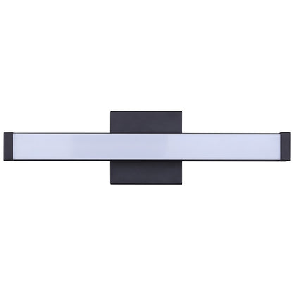 Canarm Jonah 18in 1-Light LED Vanity Light | Modern Matte Black Aluminum | Bathroom & Powder Room | 18 x 4.72 x 2.5 in | Model BL-30B-18-BK-C