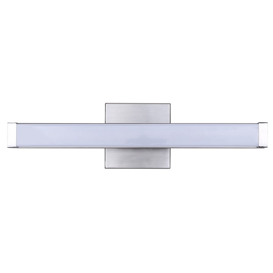 Canarm Jonah 18in 1-Light LED Vanity Light | Modern Brushed Nickel Aluminum | Bathroom & Powder Room | 18 x 4.72 x 2.5 in | Model BL-30B-18-BN-C