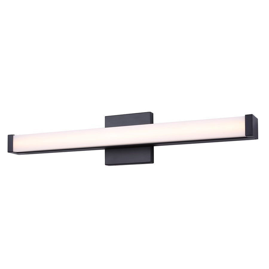 Canarm Jonah 24in 1-Light LED Vanity Light | Modern Matte Black Aluminum | Bathroom & Powder Room | 24 x 4.72 x 2.5 in | Model BL-30B-24-BK-C