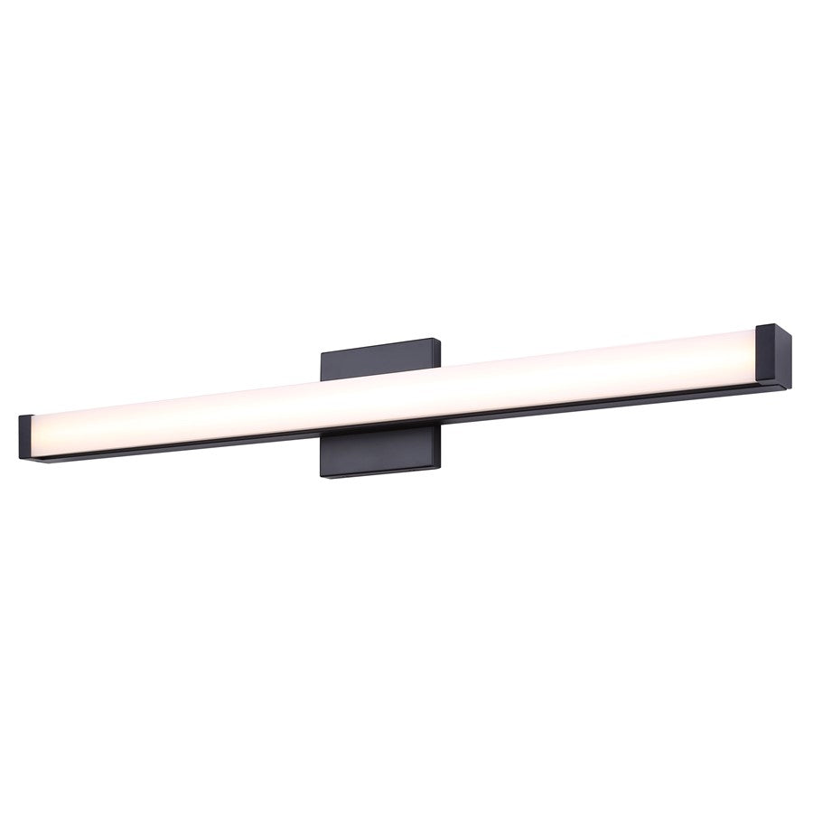 Canarm Jonah 30in 1-Light LED Vanity Light | Modern Matte Black Aluminum | Bathroom & Powder Room | 30 x 4.72 x 2.5 in | Model BL-30B-30-BK-C