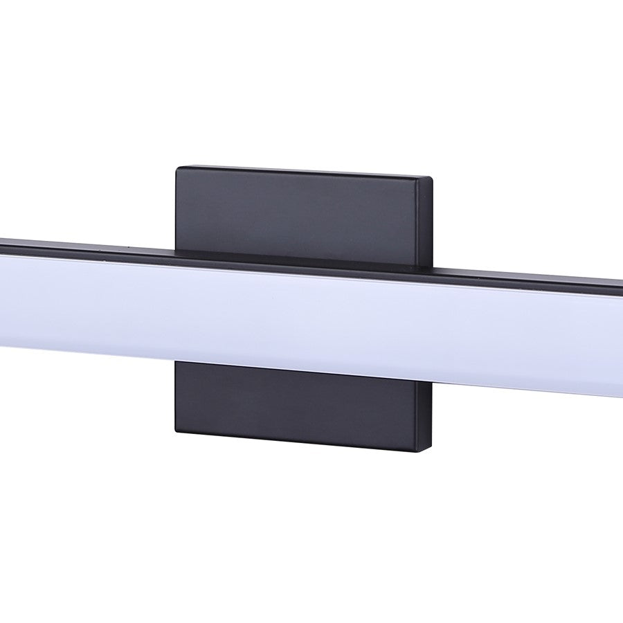 Canarm Jonah 30in 1-Light LED Vanity Light | Modern Matte Black Aluminum | Bathroom & Powder Room | 30 x 4.72 x 2.5 in | Model BL-30B-30-BK-C